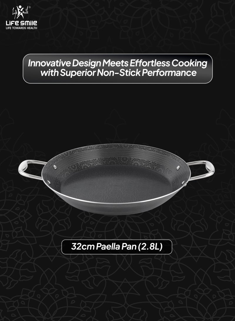 Life Smile 32cm Hybrid Stainless Steel Non-Stick Paella Pan with Induction Base (2.8L) - Image 3